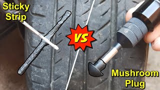 Tire Plug Strip Vs Mushroom Plug Puncture Repair Kits [upl. by Lleryd]