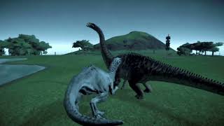 Ankylodocus vs Indominus Rex Who wins  Jurassic World Evolution [upl. by Aisek]