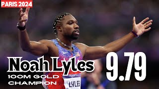 Shocking Finish Noah Lyles Wins Gold by a Fraction of a Second at Paris 2024 Noah Lyles 100m Paris [upl. by Nodnelg]