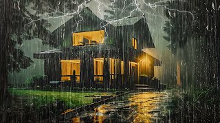 HEAVY RAIN on a Old Mansion in the Foggy Forest  Rain and Thunder Sound to Sleep Relax Study [upl. by Yrotciv]