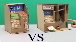 ATM no DC Motor Vs ATM DC Motor  DIY Cardboard ATM [upl. by Jayme]