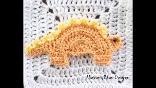 Crochet Stegosaurus Dinosaur Applique Tutorial [upl. by Darlene918]