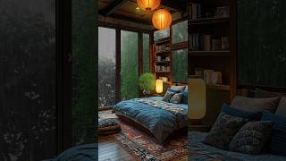 Room  raining  Cozy Bedroom  comfort  melodic rain  dream home  greenery  luxury  shorts [upl. by Jacquie476]