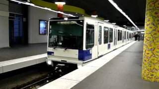 Métro de Lausanne la ligne M1 ローザンヌメトロ1号線ローザンヌ・フロン駅発車 [upl. by Enyrhtak730]