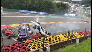 HUGE Crash Spa Francorchamps Formula W Series 2021 Full Video with Commentary [upl. by Llerrit]