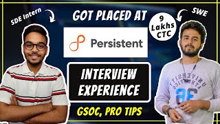 🔴 PERSISTENT  👨🏻‍💻 Interview Experience  Coding Journey 🔥 PRO TIPS [upl. by Ten]