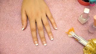 How To Do French Manicure At Home  French Tips  DIY Nail Art  POPxo Beauty [upl. by Ynattib40]