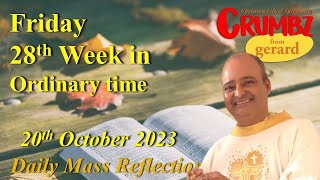 Friday 20th October 2023 – 28th Week in Ordinary Time – Lk 121  3  Daily Mass Reflection [upl. by Kreegar]