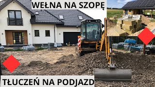 Podjazd z kostki brukowej i ocieplenie szopy wełną [upl. by Anitrak]