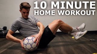 10 Minute Home Workout For Footballers  Full Inside Small Space Training Session [upl. by Marcy]