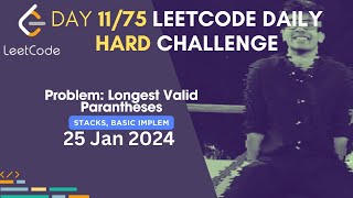 Day 1175 Problem Name Longest Valid Parentheses  Leetcode  75DaysHardLeetcode [upl. by Vudimir]