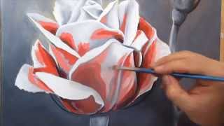 Art Lesson How to Paint a Rose Using Oil Paint [upl. by Warenne]