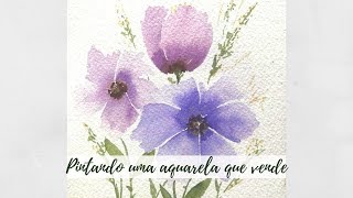 Aquarela botânica  composição de flores [upl. by Wadesworth]