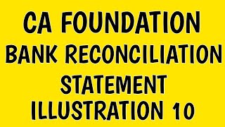 CA Foundation  Bank Reconciliation Statement  Illustration 10  CA Foundation Module 1 [upl. by Eltsyrhc]