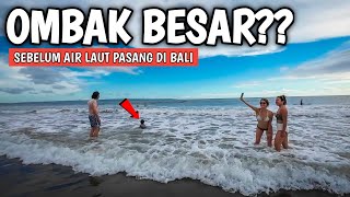 NEKAT mainan di pantai dengan ombak besar Situasi pantai Berawa Bali Indonesia [upl. by Cassidy]