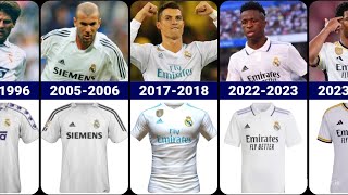 Evolution of REAL MADRID Jersey Home 19842024 [upl. by Vtehsta]