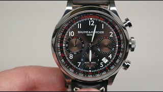 Baume and Mercier Capeland Chronograph Mens Watch Review Model 10002 [upl. by Adidnac]