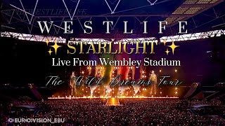 Westlife  Starlight Live from Wembley Stadium W Lyrics [upl. by Ardnajela237]