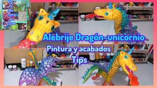 Alebrije Dragónunicornio proceso de pintura tips de pintura paso a paso [upl. by Eugor]