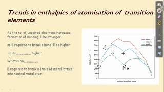 enthalpy of atomisation  properties of d block elements  d block elements [upl. by Lovett]