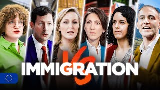 LIMMIGRATION vs LES CANDIDATS interviews européennes [upl. by Aikcir]