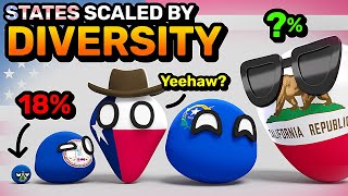 US STATES SCALED BY DIVERSITY  Countryballs Animation [upl. by Bocaj]