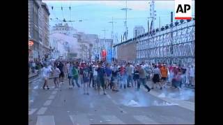 FRANCE MARSEILLE TEAR GAS USED ON RIOTING ENGLISH SOCCER FANS [upl. by Akinaj865]