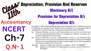 Class11th Accountancy NCERT Ch7 Depreciation Provisions and Reserve QN1 Solution [upl. by Pliske]