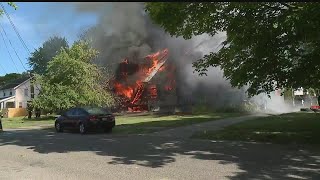 Crews battle house fires in Youngstown [upl. by Ellenoj]