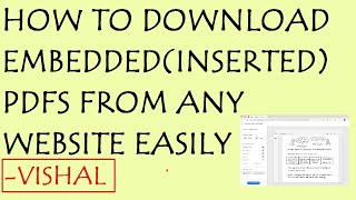 HOW TO DOWNLOAD EMBEDDED PDFS FROM ANY WEBSITE EASILY  VISHAL [upl. by Fidele34]