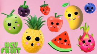 Upbeat Music Fruits Fun Dance Video and animation Hey Fruit Sensory [upl. by Etnahsa]