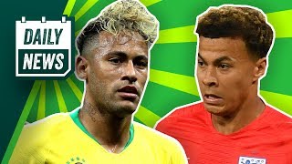 TRANSFERS AND WORLD CUP NEWS Neymar and Dele Alli injury update  Bernd Leno to Arsenal [upl. by Analad]