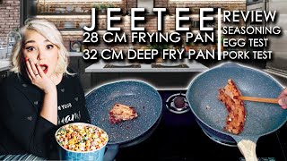 Jeetee Frying Pan Review 🤔 Will it stick  28 cm frying pan x 32 cm deep fry pan [upl. by Luella]