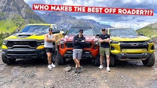 Top Gear Style NEW Off Road Truck Challenge TRX vs TRD Pro vs ZR2 on Americas CRAZIEST Trails [upl. by Drogin215]