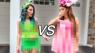 DIY Halloween Costume Challenge Sister VS Sister [upl. by Akiv]