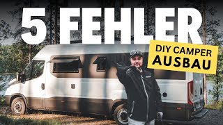 5 Fehler beim DIY Camper Van Ausbau diycamper vanlife vanausbau campervanausbau [upl. by Chuu]