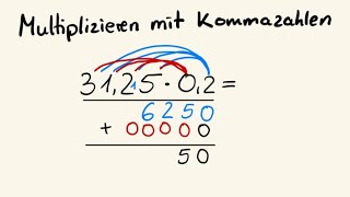 Schriftliches Multiplizieren mit Dezimalzahlen  Malrechnen ohne Taschenrechner [upl. by Niels]