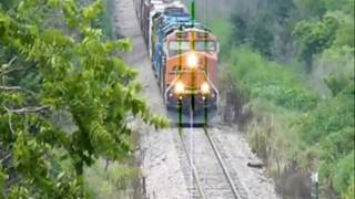 BNSF Detour train HNTWGAL on CN CCampPIC Iowa Division 72710 between MP 7563 [upl. by Laure437]