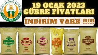 19 OCAK 2023 GÜBRE FİYATLARI  TARIM KREDİ KOOPERATİF GÜBRE FİYATLARI gübre tarımkredikooperatifi [upl. by Yllrebmik]