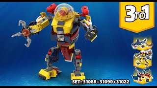 Lego 3 TO 1 Mega Robot Alternative Build  Build from set 31090  31088  31102 [upl. by Ainesey]