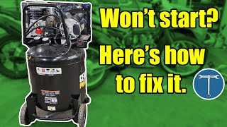 How to diagnose an air compressor that won’t start Fixing a Harbor Freight compressor [upl. by Millian775]