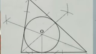 Elementary grade exam geometry  Inscribing circle How to draw circle between triangle [upl. by Atenaz859]