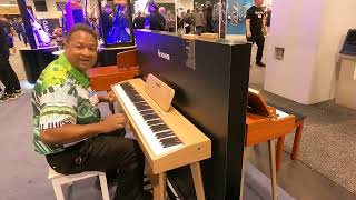 Kris Nicholson Test Drives the Donner DDP60 Digital Piano at Namm 2023 [upl. by Silra]