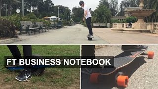 Reviewing the electric Skateboard  FT Business [upl. by Ahk820]