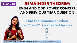 Odd amp even power concept in Remainder theorem with practice exercise [upl. by Atinuj609]