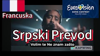 Evrovizija 2024  Francuska Pesma  Prevod  Mon Amour [upl. by Irvin]