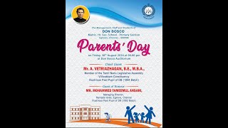 DON BOSCO EGMORE  PARENTS DAY  2024  400 pm [upl. by Jilli557]