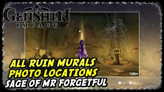 Genshin Impact The Saga of Mr Forgetful Quest Guide All Ruin Mural Photo Locations [upl. by Rhines]