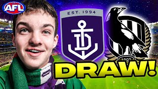 THE CRAZIEST DRAW EVER Fremantle vs Collingwood 2024 AFL Vlog [upl. by Janith245]