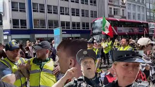 Antiracism protest Belfast stewards try intimidation tactics on YouTuber photography audit law [upl. by Katonah]